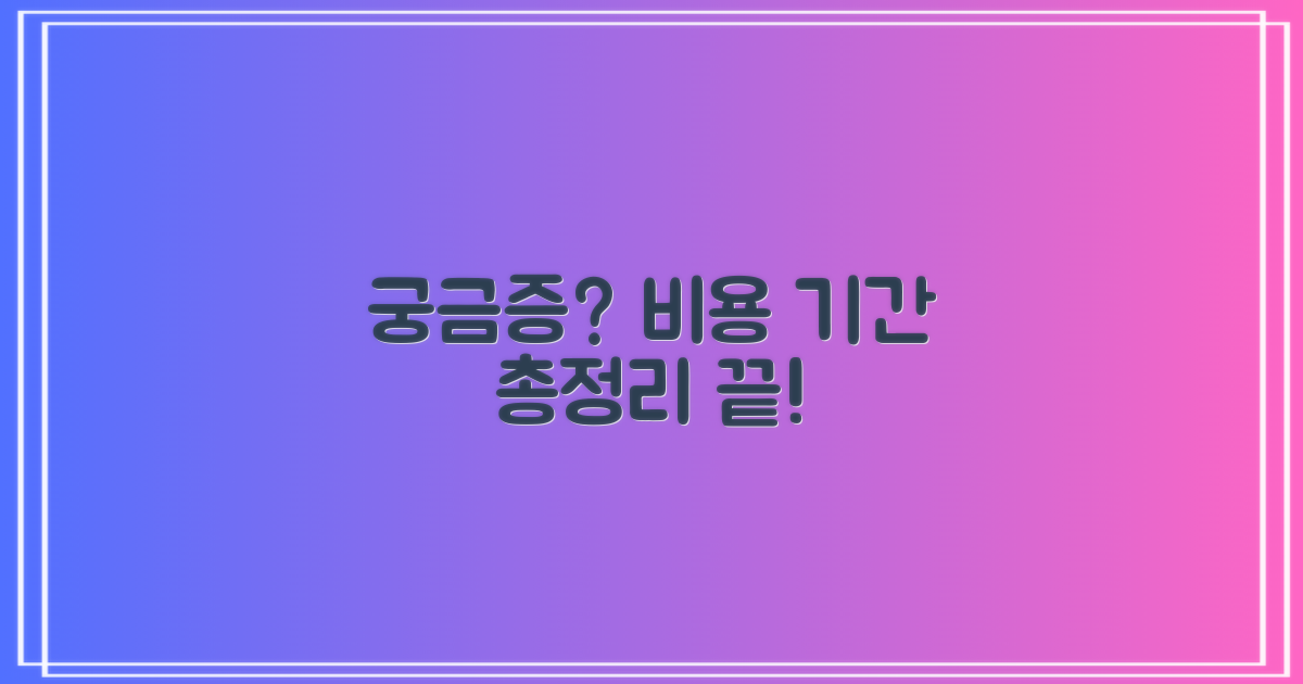 궁금증 해소! 비용과 기간 총정리